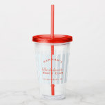 Copo De Acrílico Bachelorette Retro Red & Blue Stripes<br><div class="desc">Adicione um toque de nostalgia à sua solteira reunindo-se com esta Bachelorette Retro Red & Blue Stripes Paper Cups. Estes copos misturam sem esforço um charme de safra com uma reviravolta moderna. Projetados para estética e conveniência, esses copos são perfeitos para adicionar um elemento lúdico à sua festa de solteira....</div>