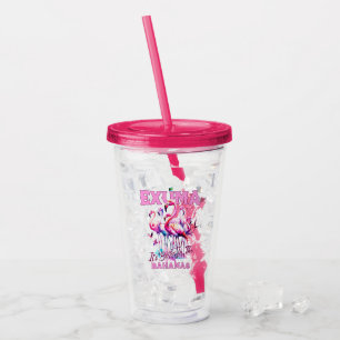 Copo De Acrílico Bahamas Souvenir Presente: Exuma Bahamas Flamingo
