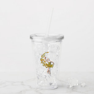 Copo De Acrílico Ballerina Acrylic Tumbler Fire Balé Dancer