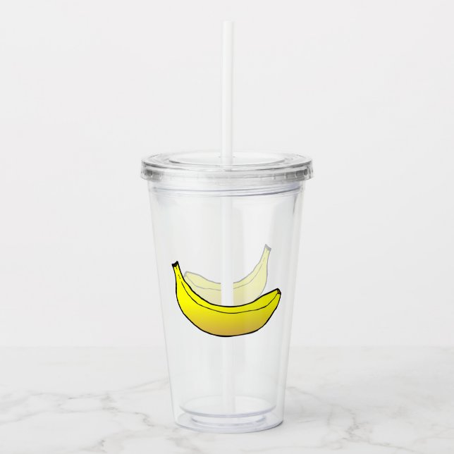 Copo De Acrílico Banana Amarela (Frente)