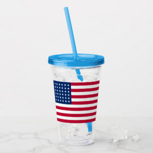 Copo De Acrílico Bandeira Americana Patriótica