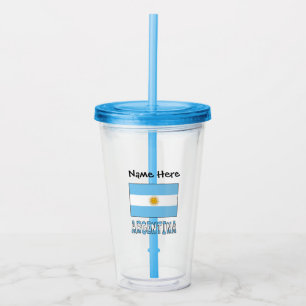 Copo De Acrílico Bandeira Argentina Personalizada Com Texto