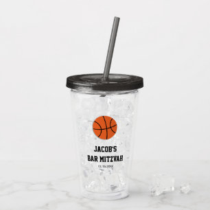Copo De Acrílico Bar Mitzvah do basquetebol personalizado