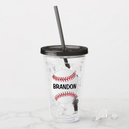 Copo De Acrílico Baseballs Sports Acrylic Tumbler