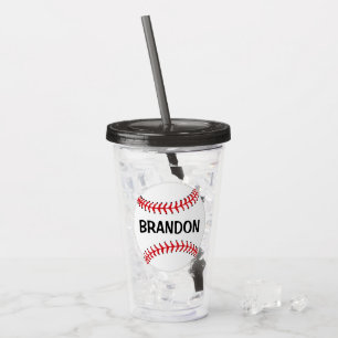 Copo De Acrílico Baseballs Sports Acrylic Tumbler