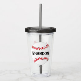 Copo De Acrílico Baseballs Sports Acrylic Tumbler
