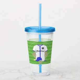 Copo De Acrílico Basebol azul personalizado