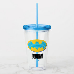 Copo De Acrílico Batman Símbolo de faixas cianas