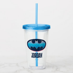 Copo De Acrílico Batman Símbolo rosa e azul