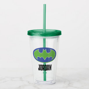 Copo De Acrílico Batman Símbolo roxo e verde