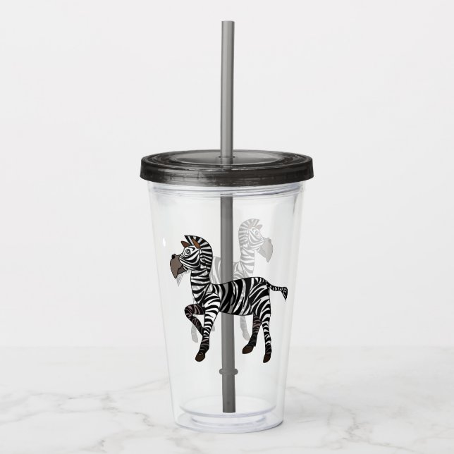 Copo De Acrílico Bebê Zebra - Tumbler acrílico (Frente)