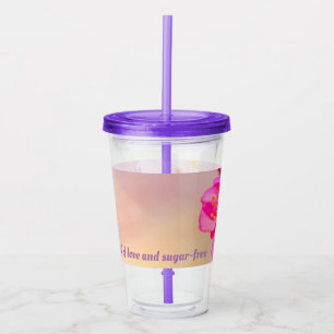 Copo De Acrílico Belas Cerejeiras Sakura em Acrílico Tumbler