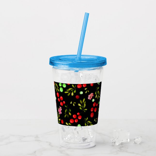 Copo De Acrílico Berries Pattern (Gelo traseiro)