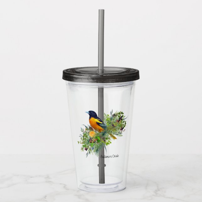 Copo De Acrílico Bird Tumbler Baltimore Oriole (Frente)