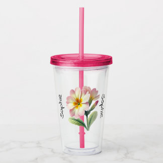 Copo De Acrílico BirthFlower Feader Primrose Tumbler com Lid