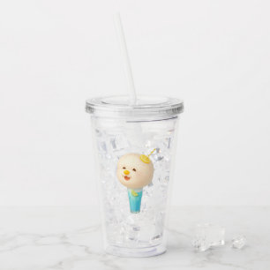 Copo De Acrílico Blue Lemon Float: Algodão Doce de Bichon Sorrident