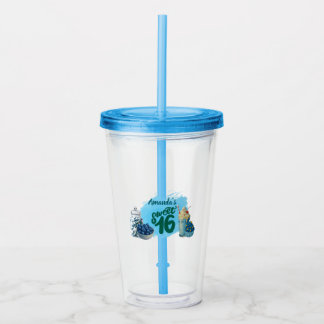 Copo De Acrílico Blue Sweet Sixteen Drinking Glass