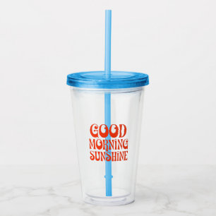 Copo De Acrílico Bom dia Sunshine Retro Decor Impressão
