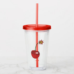 Copo De Acrílico Bomba de Cherry com brilho