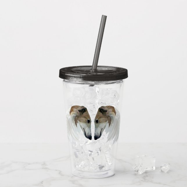 Copo De Acrílico Borzoi Beauties - Tumbler acrílico (Gelo traseiro)