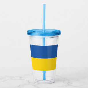 Copo De Acrílico Botão da Bandeira da Ucrânia