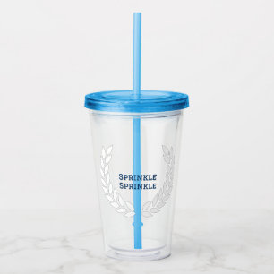 Copo De Acrílico Boujee Blue Sprinkle Tumbler com palha