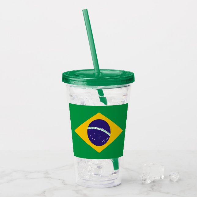 Copo De Acrílico Brasil (Gelo frontal)