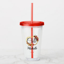 Copo De Acrílico Bridesmaid Gift I Do Crew Sunflower Rosa