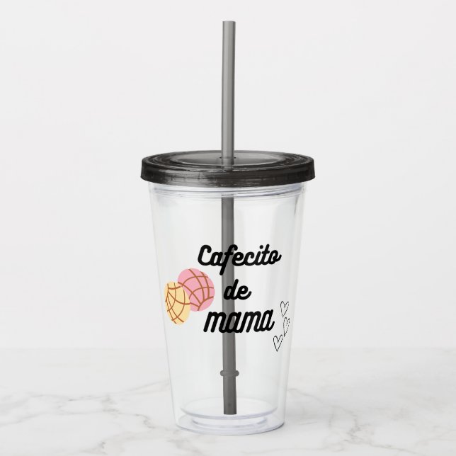 Copo De Acrílico Cafecito e conchas da Mamãe  (Frente)