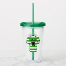 Camisa de Futebol com Aros Verdes de Futebol Torce