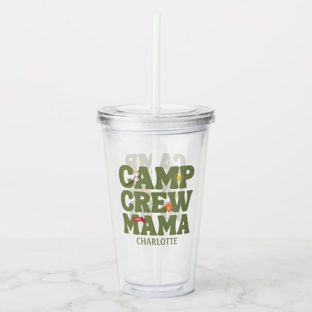 Copo De Acrílico Camp Crew Mama Kids Birthday (Frente)