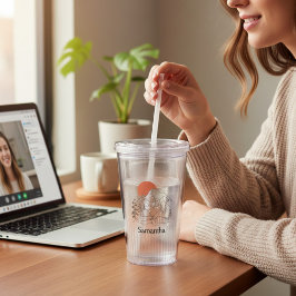 Copo De Acrílico Campanha Montanha com Nome Acrylic Tumbler