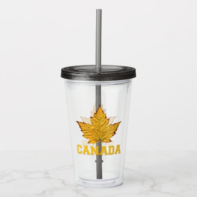 Copo De Acrílico Canadá Tumbler Personalizou Presentes na Varsity C (Frente)