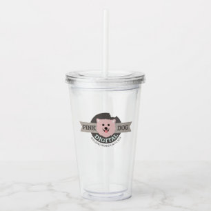 Copo De Acrílico Caneca de viagem digital Pink Dog aço inoxidável