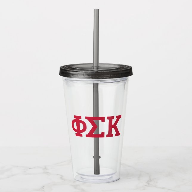 Copo De Acrílico Cartas Phi Sigma Kappa (Frente)