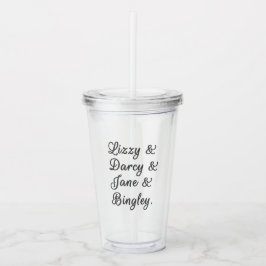 Copo De Acrílico Casais de Orgulho e Preconceito I