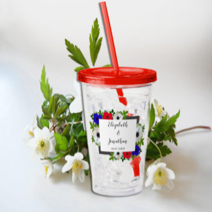 Copo De Acrílico Casamento Patriótico de Panda Anemone