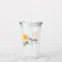 Copo De Acrílico Castanho do Mês de Nascimento de Novembro