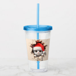 Copo De Acrílico Cat. Natal 3D