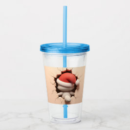 Copo De Acrílico Cat. Natal 3D