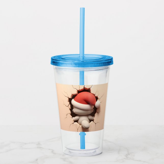 Copo De Acrílico Cat. Natal 3D (Frente)