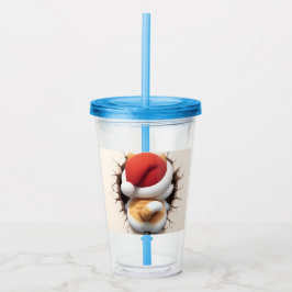 Copo De Acrílico Cat. Natal 3D