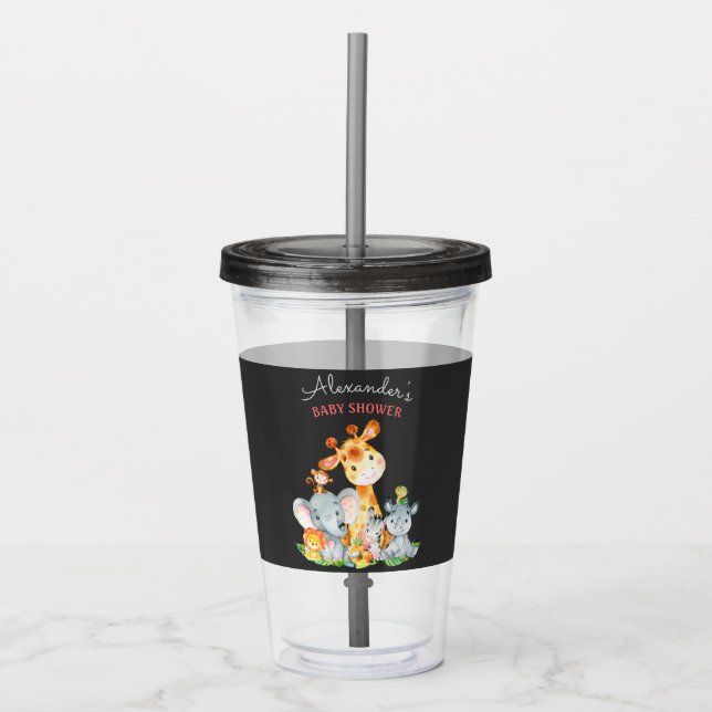 Copo De Acrílico Chá de fraldas da selva Safari Cute Cute Safari Ca (Frente)