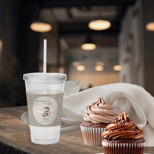 Copo De Acrílico Chá de fraldas de Entrega Especial do Urso de Tedd