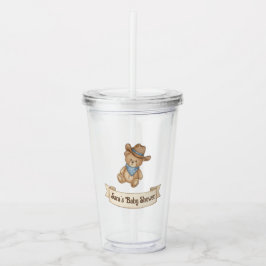 Copo De Acrílico Chá de fraldas Russo Cowboy Watercolor Boy