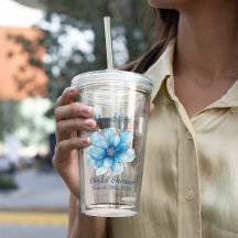 Chá de Noiva Floral Azul Elegante