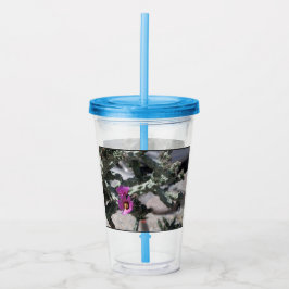 Copo De Acrílico Challa Cactus em flor