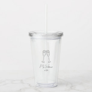 Copo De Acrílico Champagne Glass Bride Wedding Acrylic Tumbler