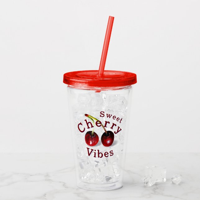 Copo De Acrílico Cherry Acrylic Tumbler (Gelo traseiro)