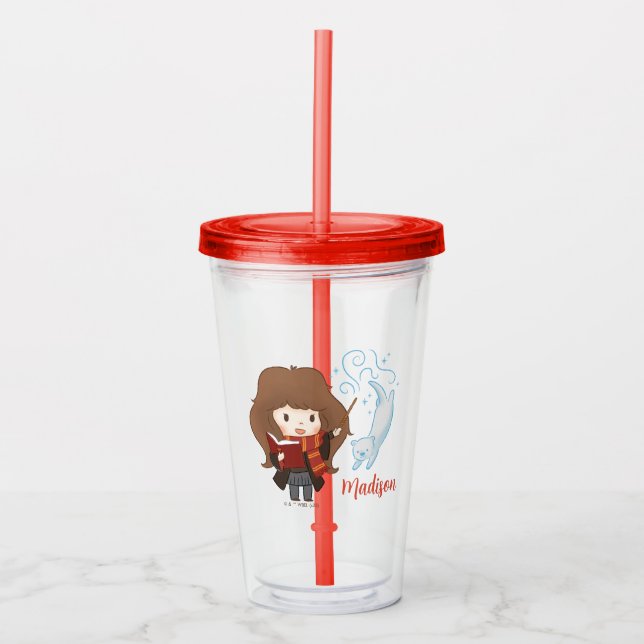 Copo De Acrílico Chibi Hermione Granger Patronus (Frente)